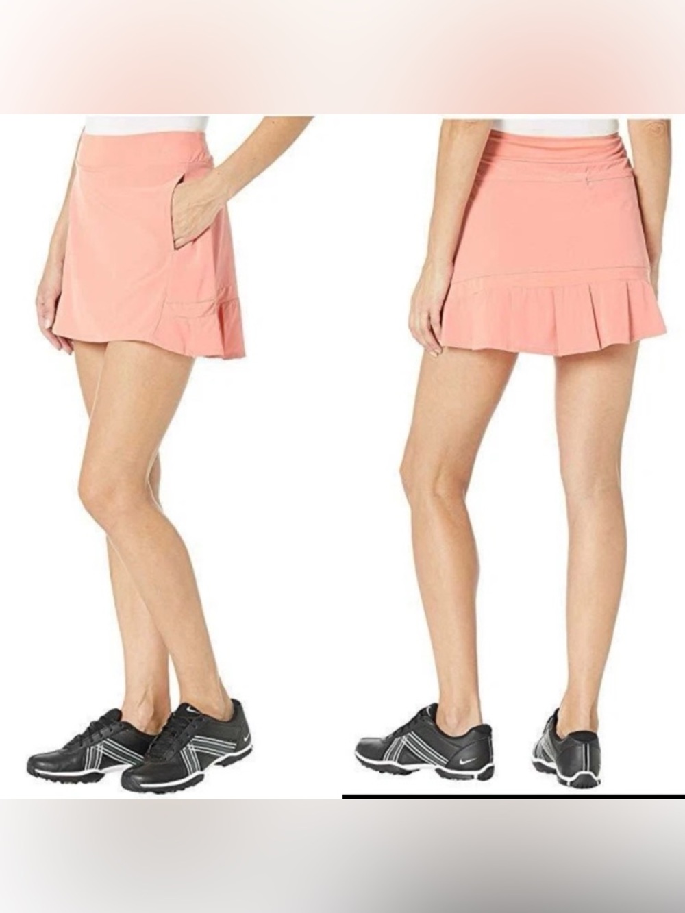 Nike Flex 15" Dri-Fit Golf Skirt Womens L AV3651-606 Skort Shorts Pink Quartz